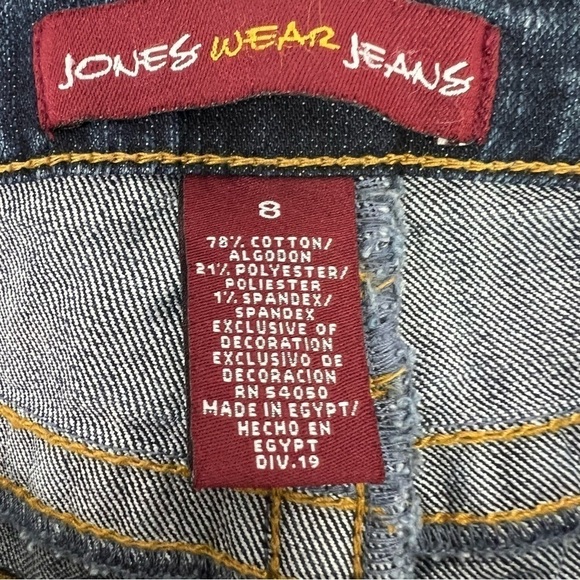 Jones Wear Jeans Women’s Blue Jean Capris Sz 8 Distressed Medium Wash Pockets - Picture 5 of 12